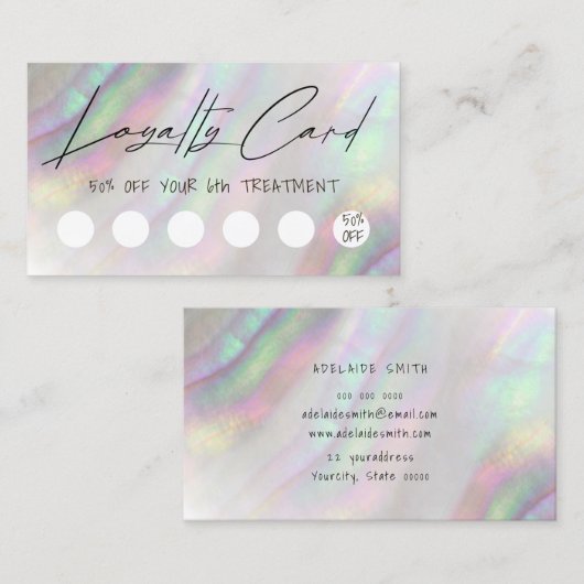 Muschel Design Loyalität Karte (Vorne/Hinten)