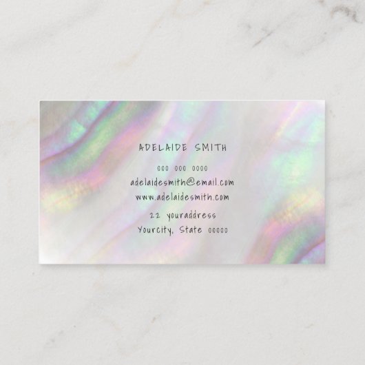 Muschel Design Loyalität Karte (Rückseite)