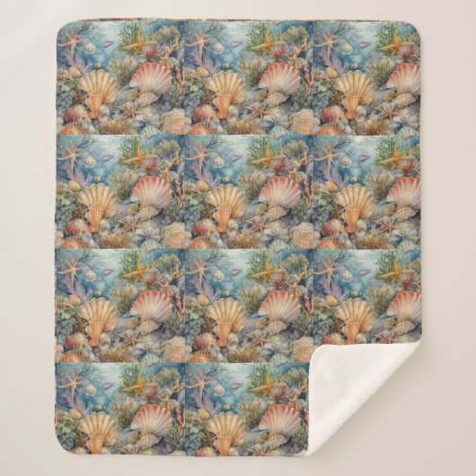Muschel Design Sherpa Blanket Sherpadecke (Vorderseite)