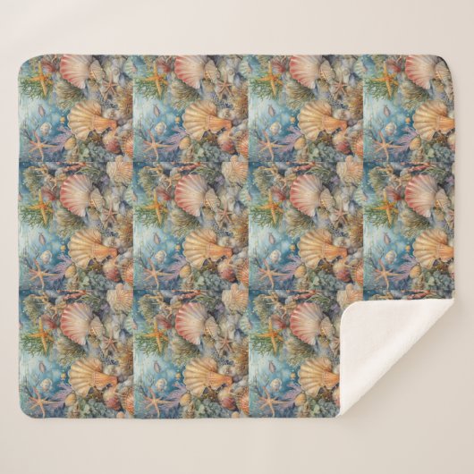 Muschel Design Sherpa Blanket Sherpadecke (Vorderseite (Horizontal))