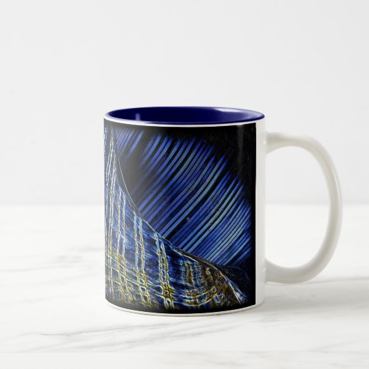 Muschel-Digital-Kunst-Tasse Zweifarbige Tasse (Rechts)