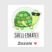 Muschel-ebrate Funny Tortoise Animal Pun Aufkleber (Blatt)