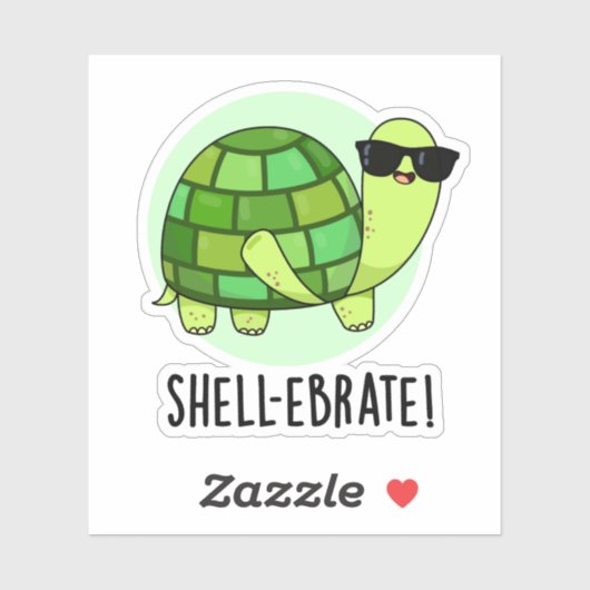 Muschel-ebrate Funny Tortoise Animal Pun Aufkleber (Blatt)