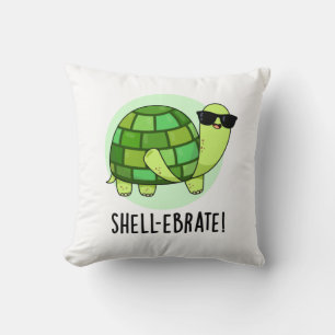 Muschel-ebrate Funny Tortoise Animal Pun Kissen
