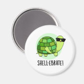 Muschel-ebrate Funny Tortoise Animal Pun Magnet (Vorderseite/Rückseite)