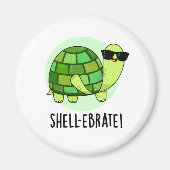 Muschel-ebrate Funny Tortoise Animal Pun Magnet (Vorne)