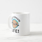 Muschel-ebrate Life Funny Muschel Pun Kaffeetasse (Vorderseite Links)