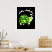 Muschel-ebrity Funny Celebrity Tortoise Pun Dark B Poster (Küche)