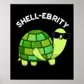 Muschel-ebrity Funny Celebrity Tortoise Pun Dark B Poster (Vorne)