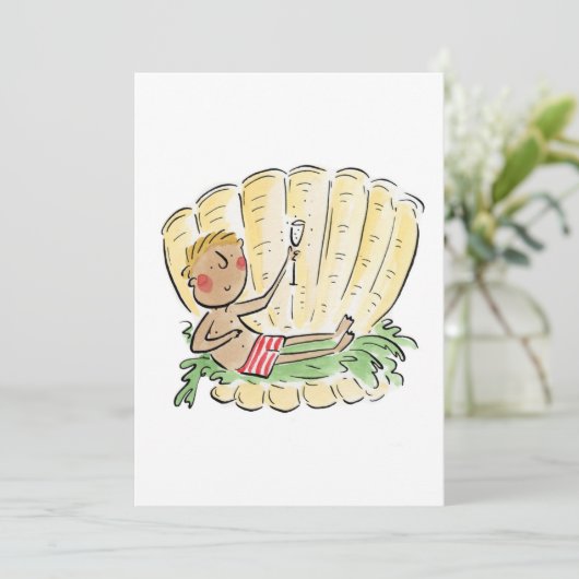 Muschel Einladung (Stehend Vorderseite)