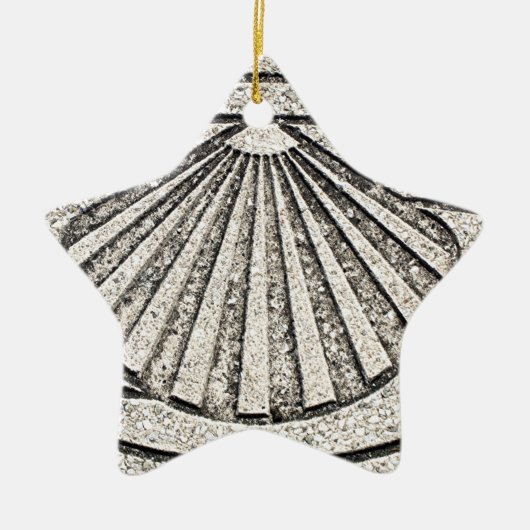 Muschel EL Camino, Plasterung, Spanien Keramik Ornament (Vorne)