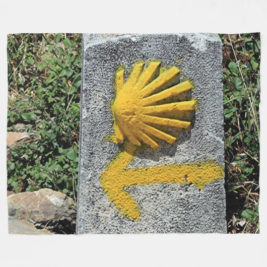 Muschel El Camino und Pfeilzeichen Fleecedecke (Vorderseite (Horizontal))