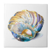 Muschel Fantasy Perle mythische Muschelglasur Fliese (Vorderseite)
