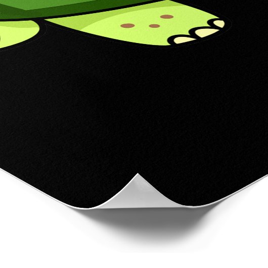 Muschel Fie Funny Tortoise Selfie Pun Dark BG Poster (Ecke)