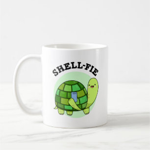 Muschel-Fie Funny Tortoise Selfie Pun Kaffeetasse