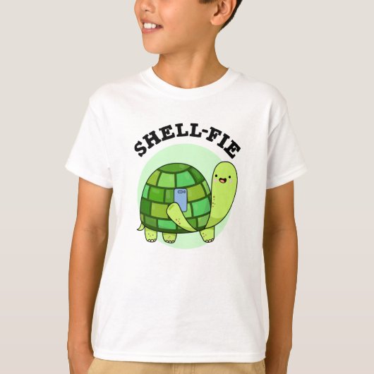 Muschel-Fie Funny Tortoise Selfie Pun T-Shirt (Vorderseite)