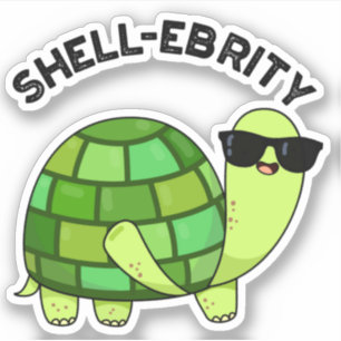 Muschel Funny Celebrity Tortoise Pun Aufkleber