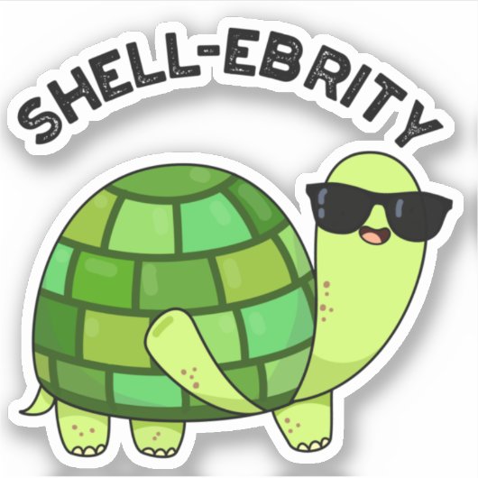 Muschel Funny Celebrity Tortoise Pun Aufkleber (Vorderseite)