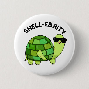 Muschel Funny Celebrity Tortoise Pun Button