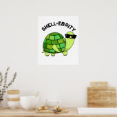 Muschel Funny Celebrity Tortoise Pun Poster (Küche)