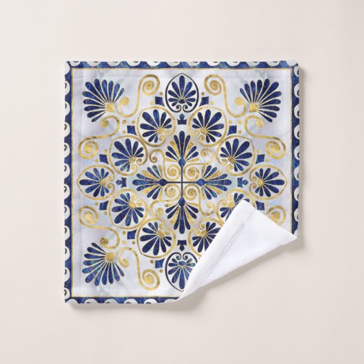 Muschel für griechische Ornamente Badhandtuch Set (Waschlappen)