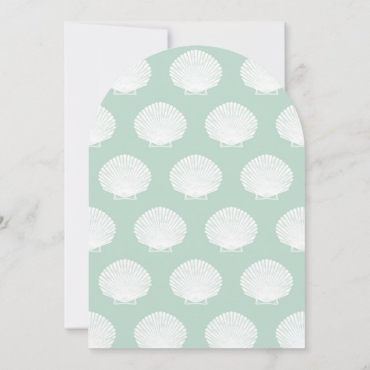 Muschel Geburtstagsparty Blumenschwänze Einladung (Rückseite)