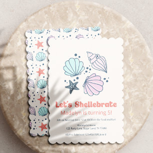 Muschel Geburtstagsparty Shellebrate Girls Einladung