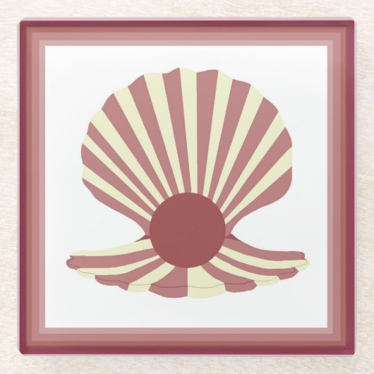 Muschel Glasuntersetzer (Vorderseite)