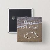 Muschel Herz am Sandstrand Button (Vorne & Hinten)