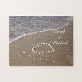 Muschel Herz am Sandstrand Puzzle (Horizontal)