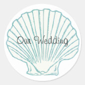 Muschel Hochzeit Umschlag Aufkleber (Vorderseite)