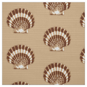 Muschel im Meer - braun und beige Stoff