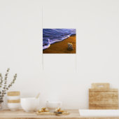 Muschel im Meer in der Surfzone Poster (Küche)