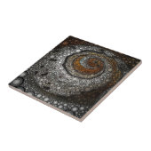 Muschel im Schwarzen und Gold Fliese (Seite)