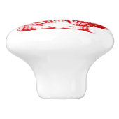 Muschel in der See - Rot und Weiß Keramikknauf (Seitenansicht)