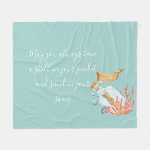 Muschel in Ihrem Pocket Beach Thema Fleecedecke