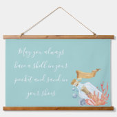 Muschel in Ihrem Pocket Beach Thema Wandteppich Mit Holzrahmen (Vorne)