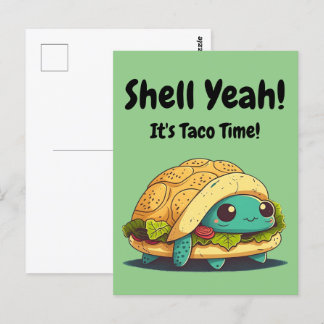 Muschel Ja! Es ist Taco Time! Taco Turtle Postkarte