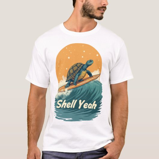 Muschel Ja! Surfschildkröten-T - Shirt (Vorderseite)