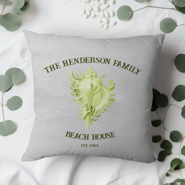 Muschel-Kopfkissen Kissen (Green Conch Shell Throw Pillow)