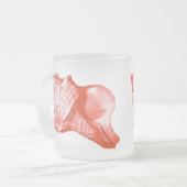 Muschel - Korallen, Muschel rosa und weiß Mattglastasse (Vorderseite Links)