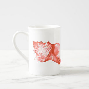 Muschel - Korallen, Muschel rosa und weiß Porzellantasse