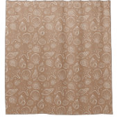Muschel Küsten Nautilus Boho Strand Neutral Beige Duschvorhang (Vorderseite)