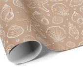 Muschel Küsten Nautilus Boho Strand Neutral Beige Geschenkpapier (Rolleneckpunkt)