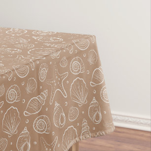 Muschel Küsten Nautilus Boho Strand Neutral Beige Tischdecke