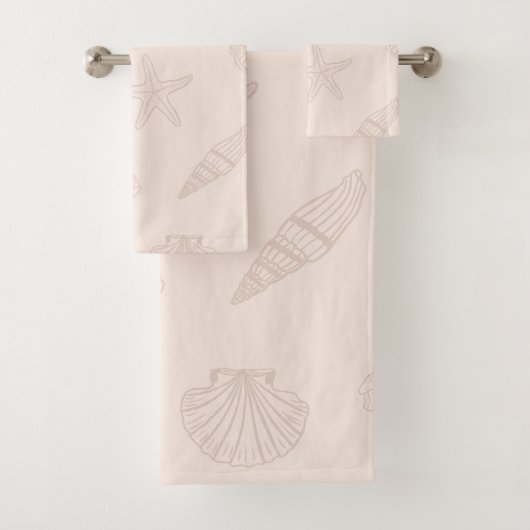 Muschel Küstenschätze Rosa Badhandtuch Set (Insitu)