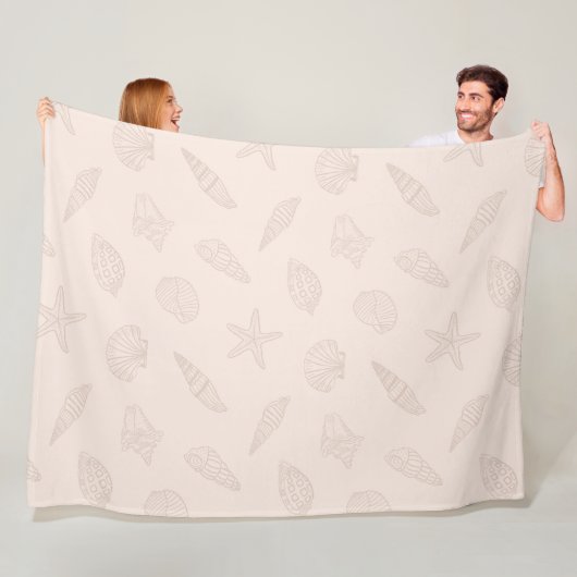 Muschel Küstenschätze Rosa Fleecedecke (Beispiel)