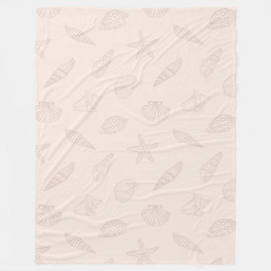 Muschel Küstenschätze Rosa Fleecedecke (Vorderseite)