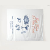 Muschel Letzter Toast Küste Junggesellinnenabschie Wandteppich (Vorderseite (Horizontal))