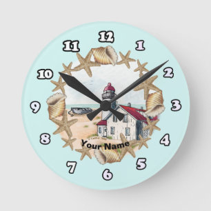 Muschel Leuchtturm Uhr